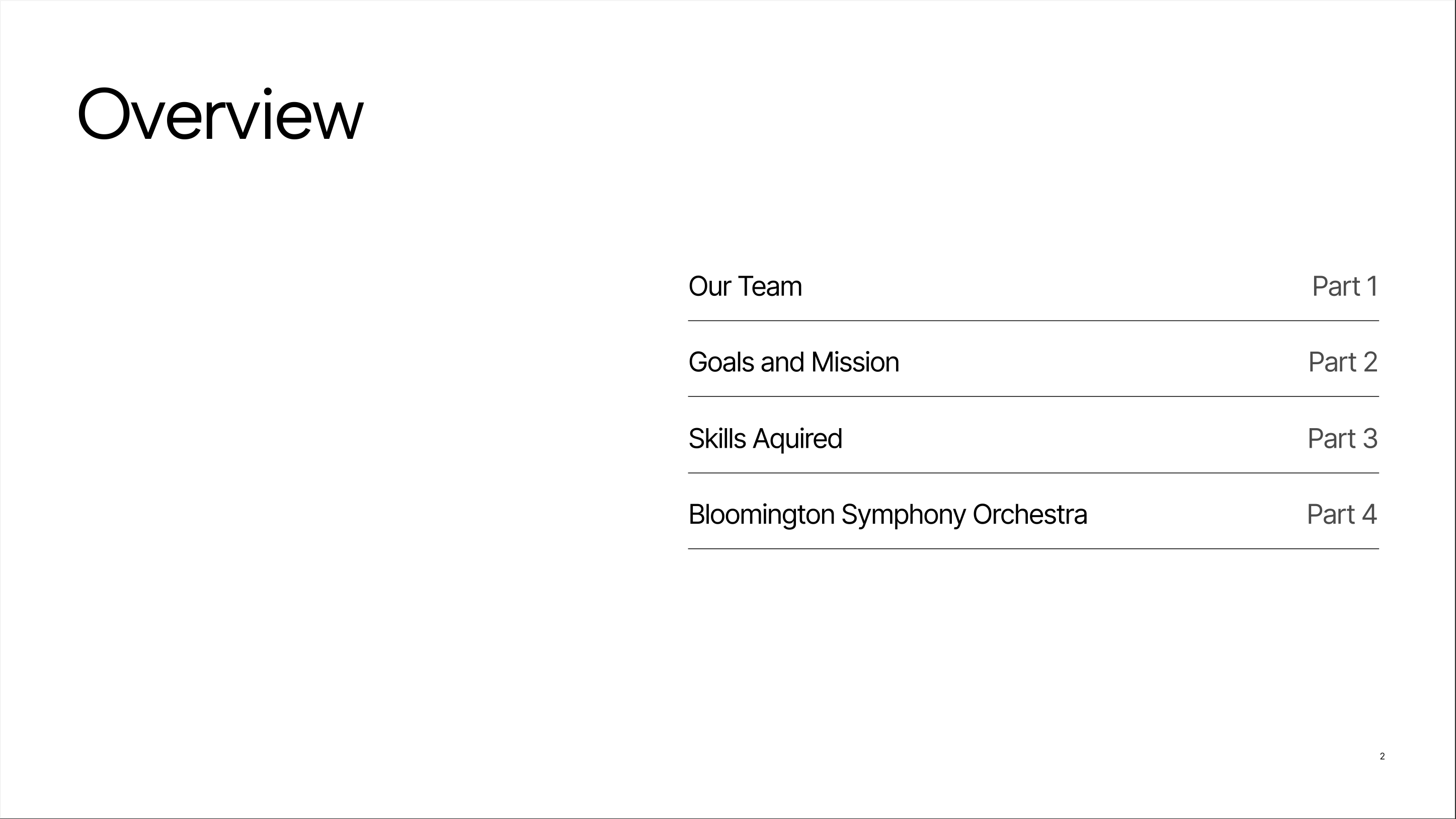 overview of presentation