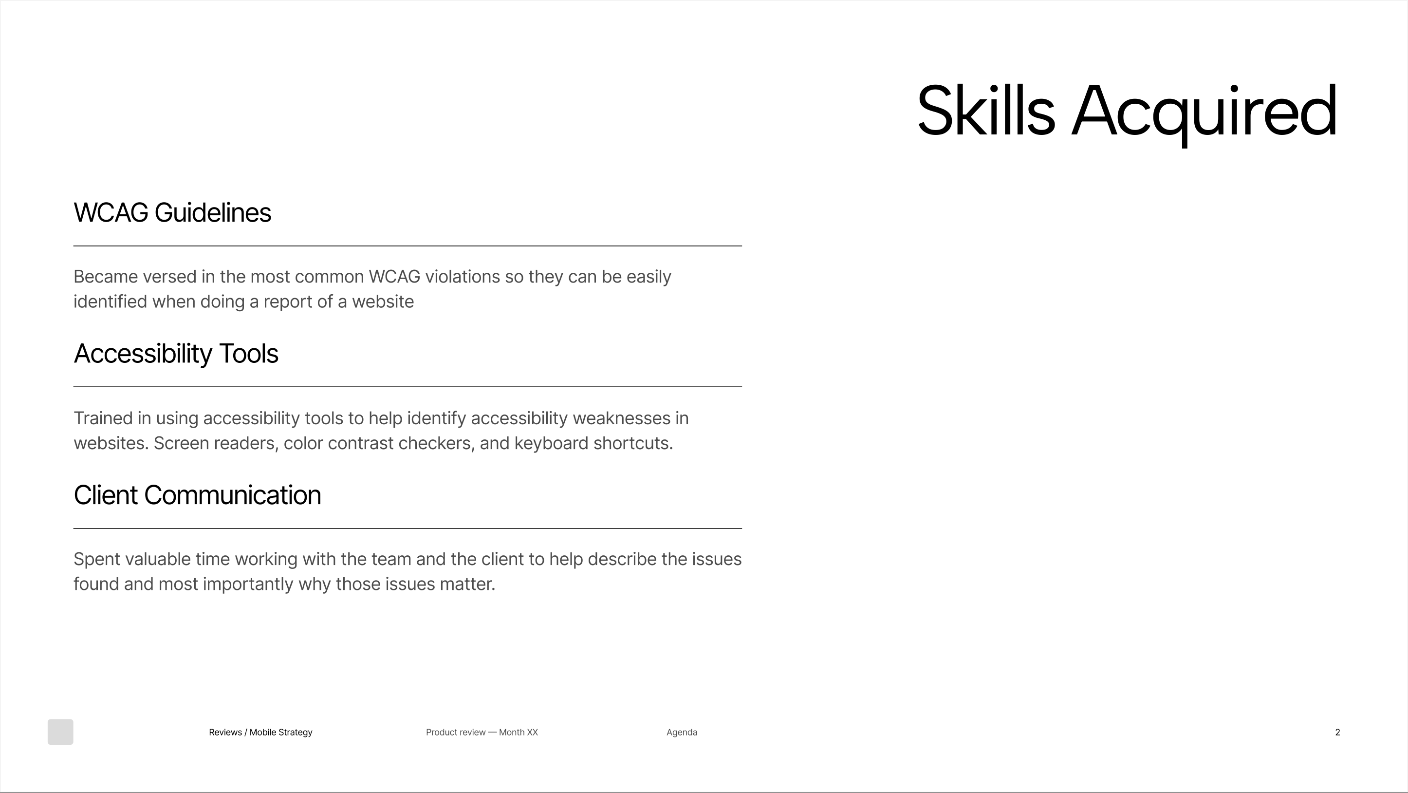 skills learned from serve it