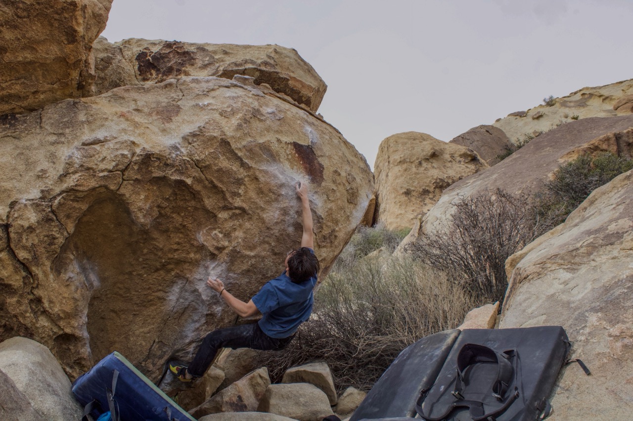 myself climbing in joshua tree