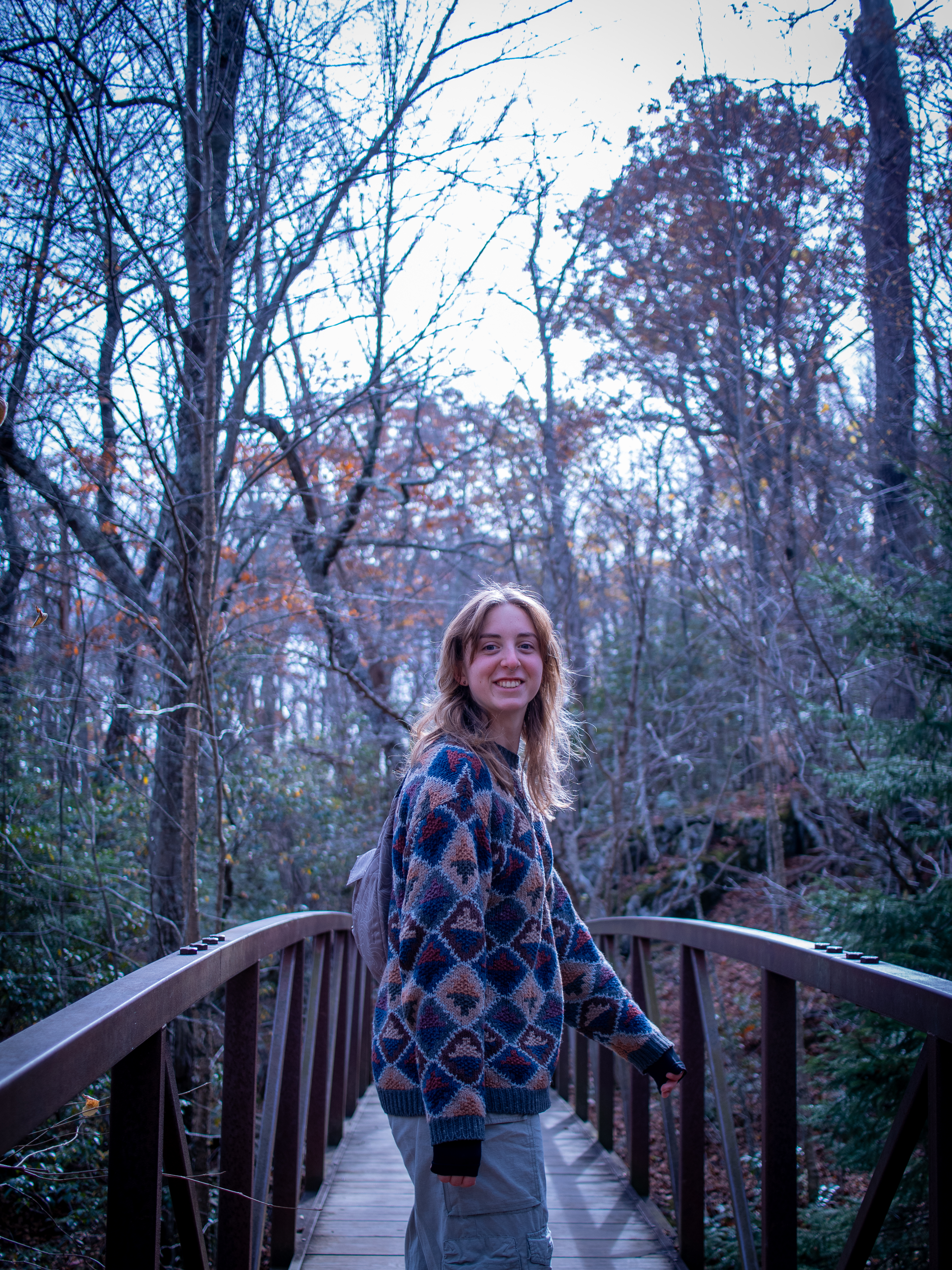 girl looking back smiling